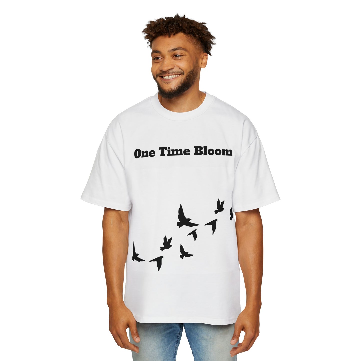 Men's Heavy Oversized Tee - Birds