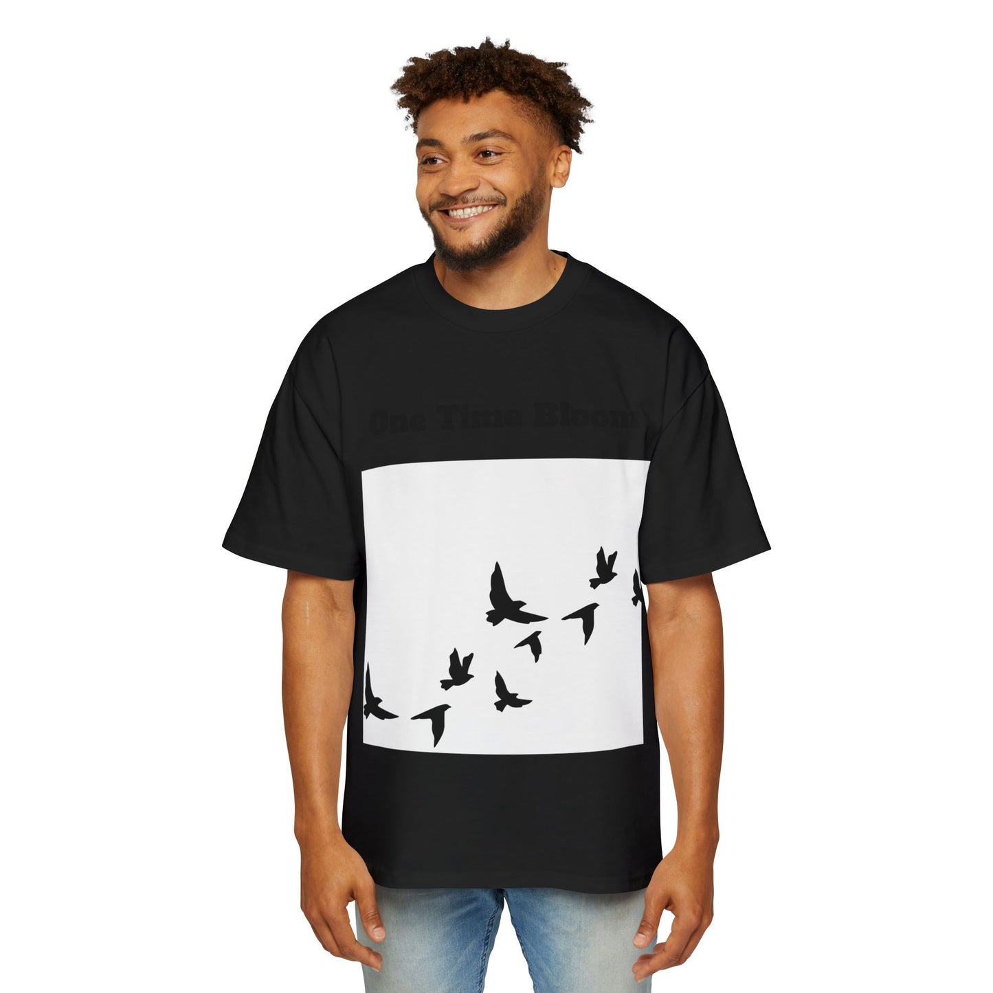 Men's Heavy Oversized Tee - Birds