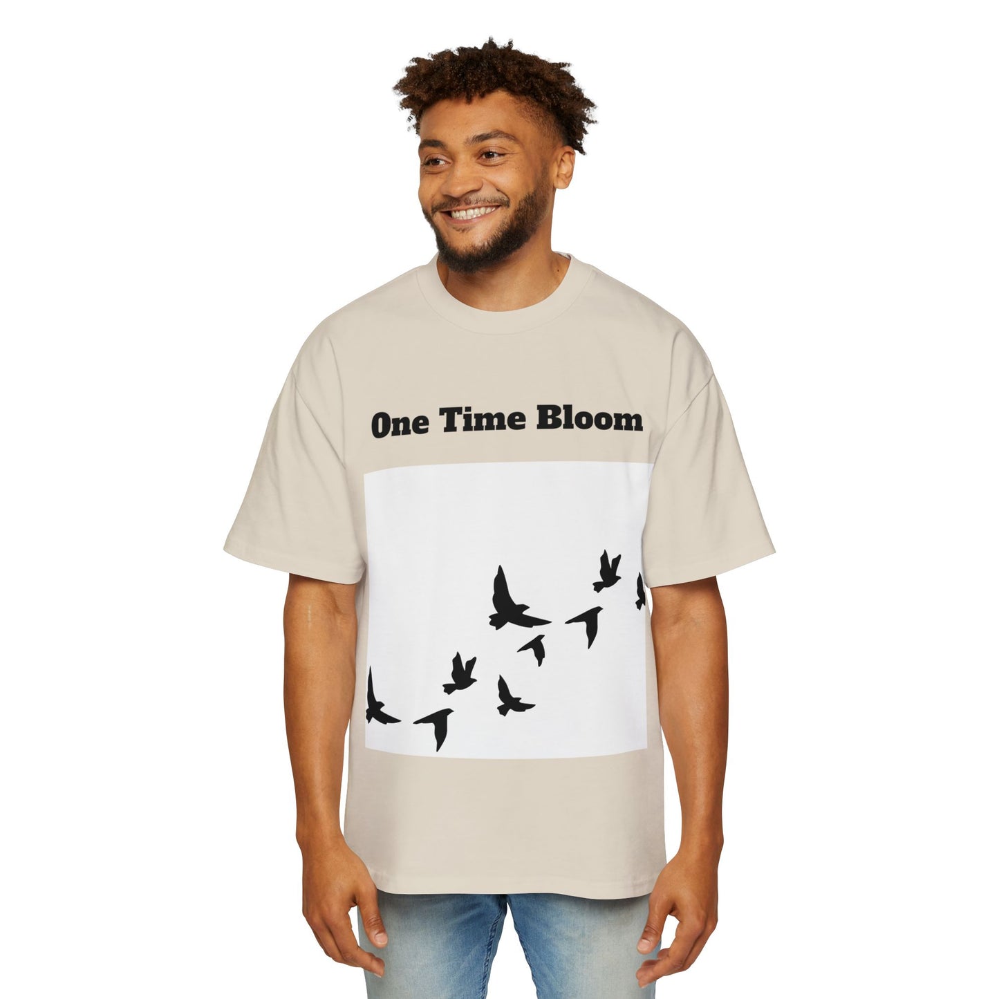 Men's Heavy Oversized Tee - Birds