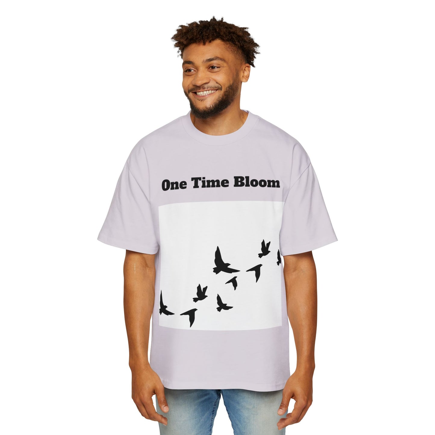 Men's Heavy Oversized Tee - Birds