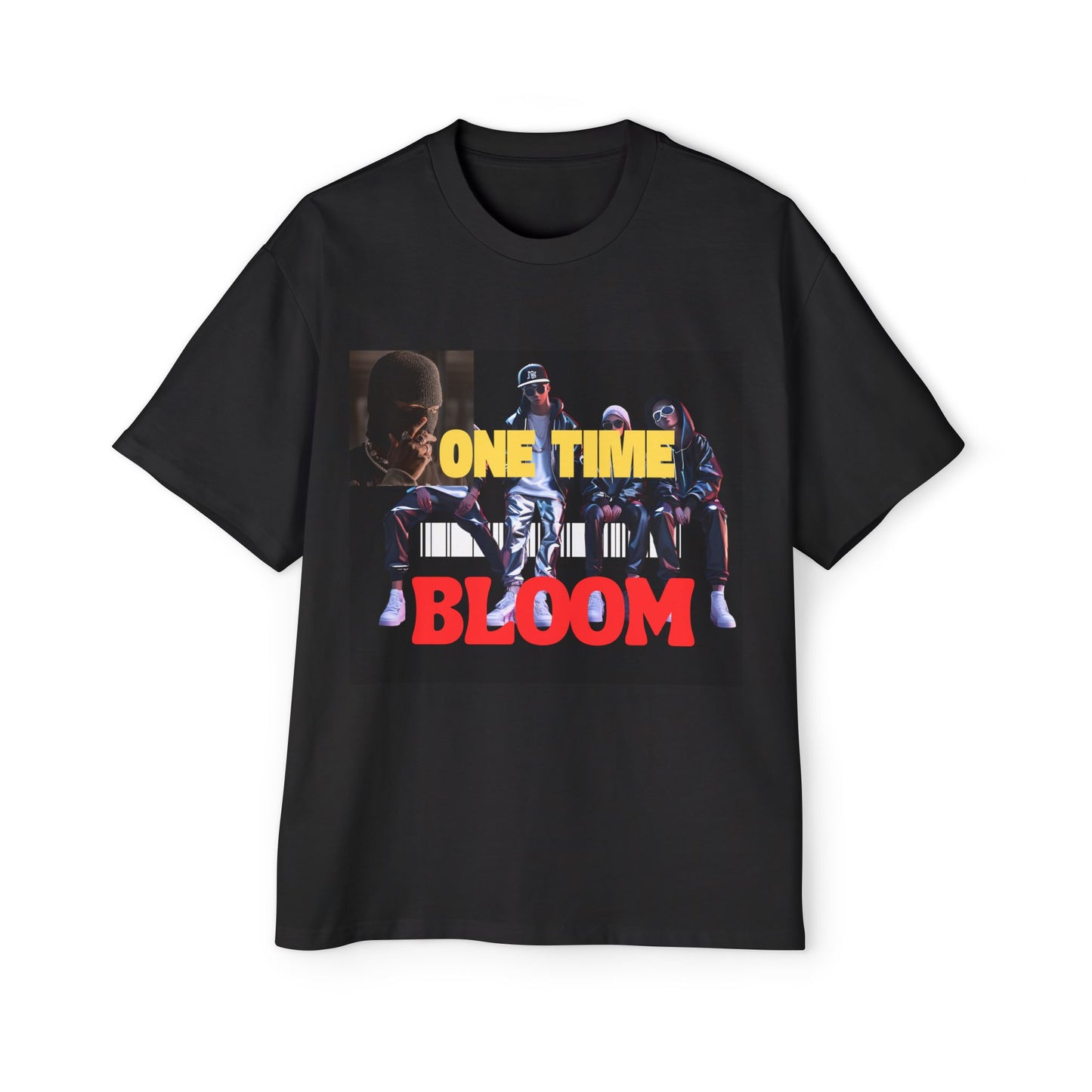 Men's Heavy Oversized Tee - One Time Bloom - Made in Australia