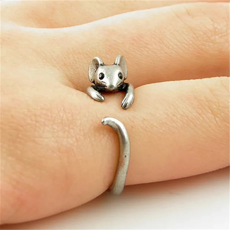 Cute Mouse Shape Open Ring for Women