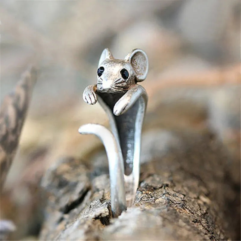 Cute Mouse Shape Open Ring for Women