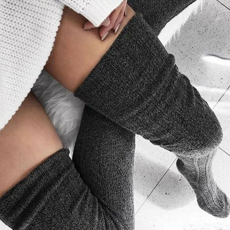 Warm and Stylish Over the Knee Knit Socks